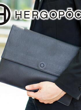 日本正品代购 HERGOPOCH日本制男士手包牛皮手拿包男潮休闲手抓包