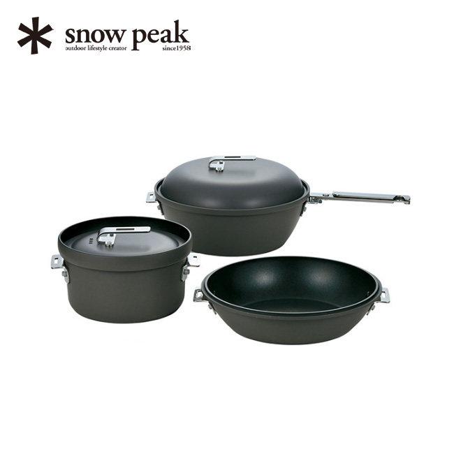 日本直邮 snowpeak雪峰户外露营锅套装 燕三条三件套CS-600