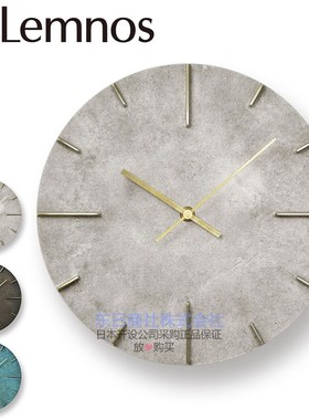 日本代购Lemnos Quaint做旧黄铜挂钟客厅复古时钟挂表工业10英寸