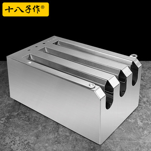 十八子作不锈钢刀箱带锁刀架带盖酒店大刀座盒厨房专用菜刀具商用