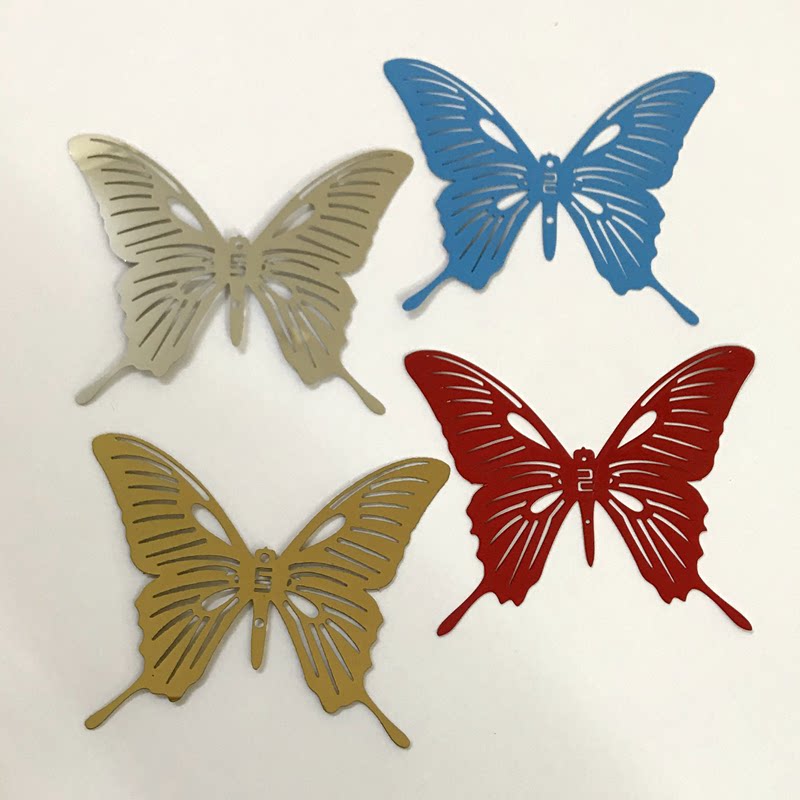 卧室电视背景墙不锈钢镜面光墙贴补窟窿贴点缀照片墙贴画立体蝴蝶