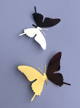 蝴蝶立体不锈钢贴画电视背景墙