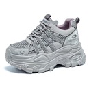 新款 女鞋 内增高厚底老爹鞋 烫钻学生鞋 休闲系带百搭小单鞋 2025秋季