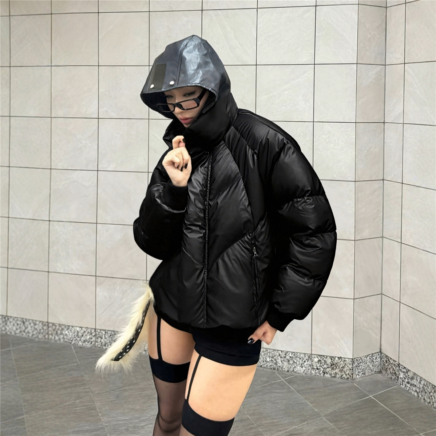 RBM美式复古廓形解构设计感棉服