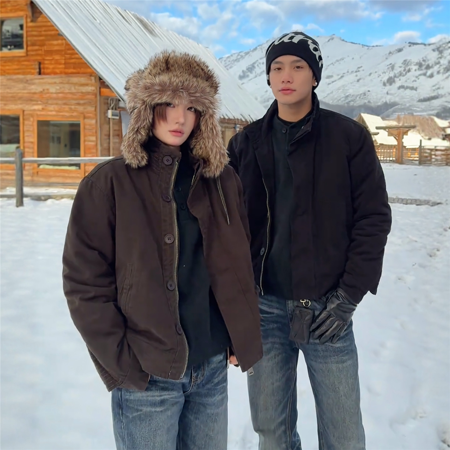 RBM剪裁解构工装冬季夹克棉服