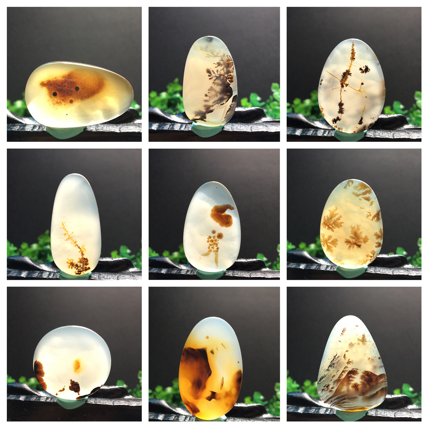 马料海洋玉髓吊坠方牌风景奇石草花玛瑙摆件一景一物精品像形包s
