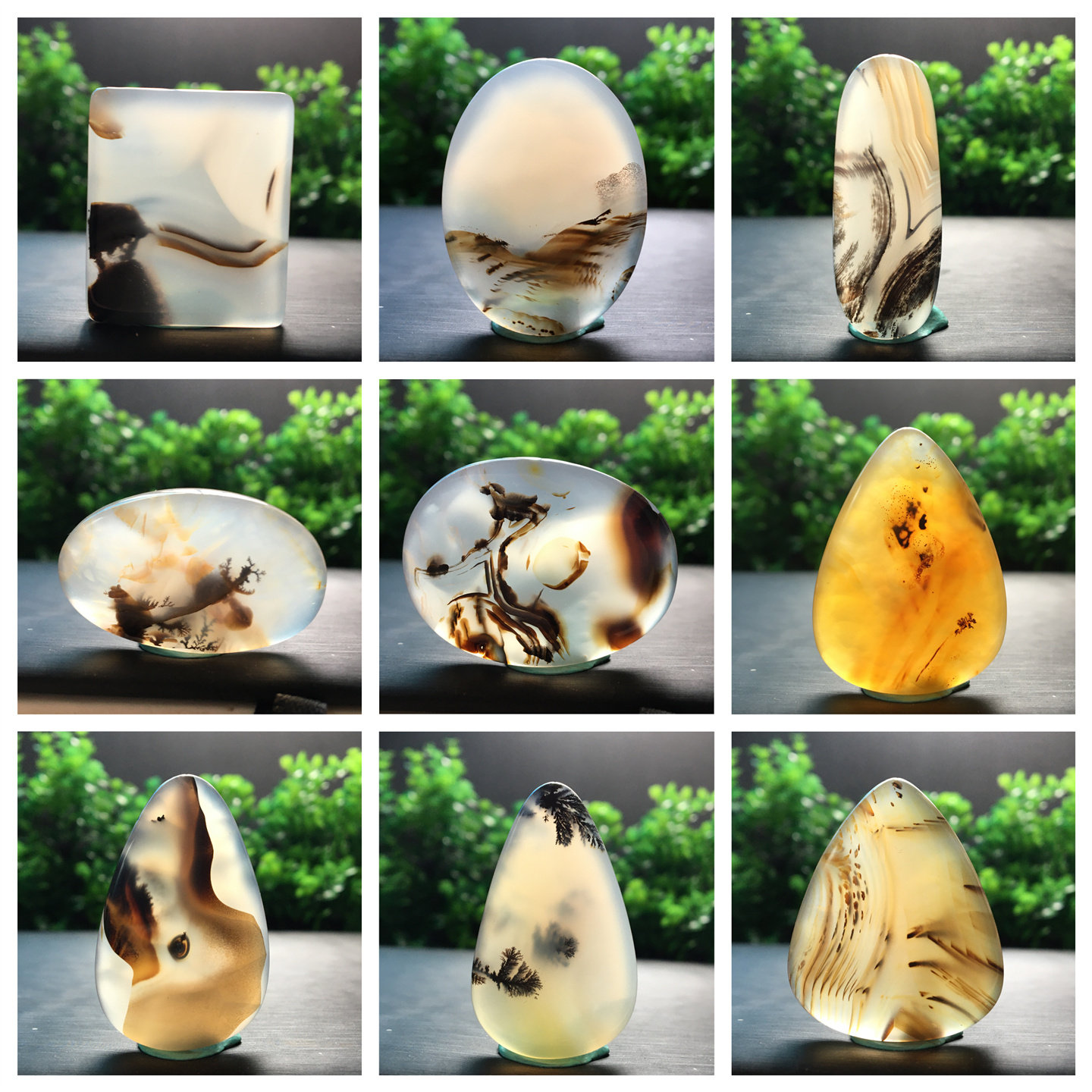 马料海洋玉髓吊坠方牌风景奇石草花玛瑙摆件一景一物精品像形包t1