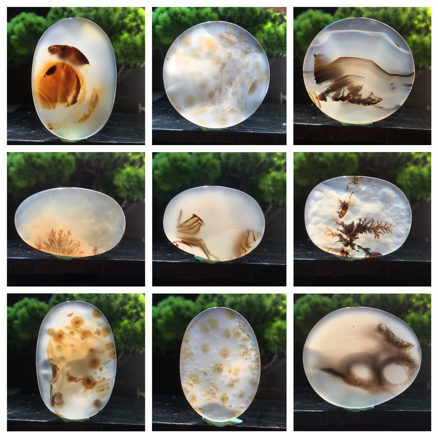 马料海洋玉髓吊坠方牌风景奇石草花玛瑙摆件一景一物精品像形H