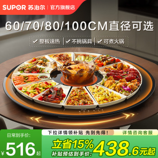 苏泊尔暖菜板热菜板家用圆形加热盘餐桌保温垫保温板饭菜多功能