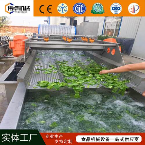 预制菜工青菜清洗洗莓水果气泡清全自草动EPI流加水线