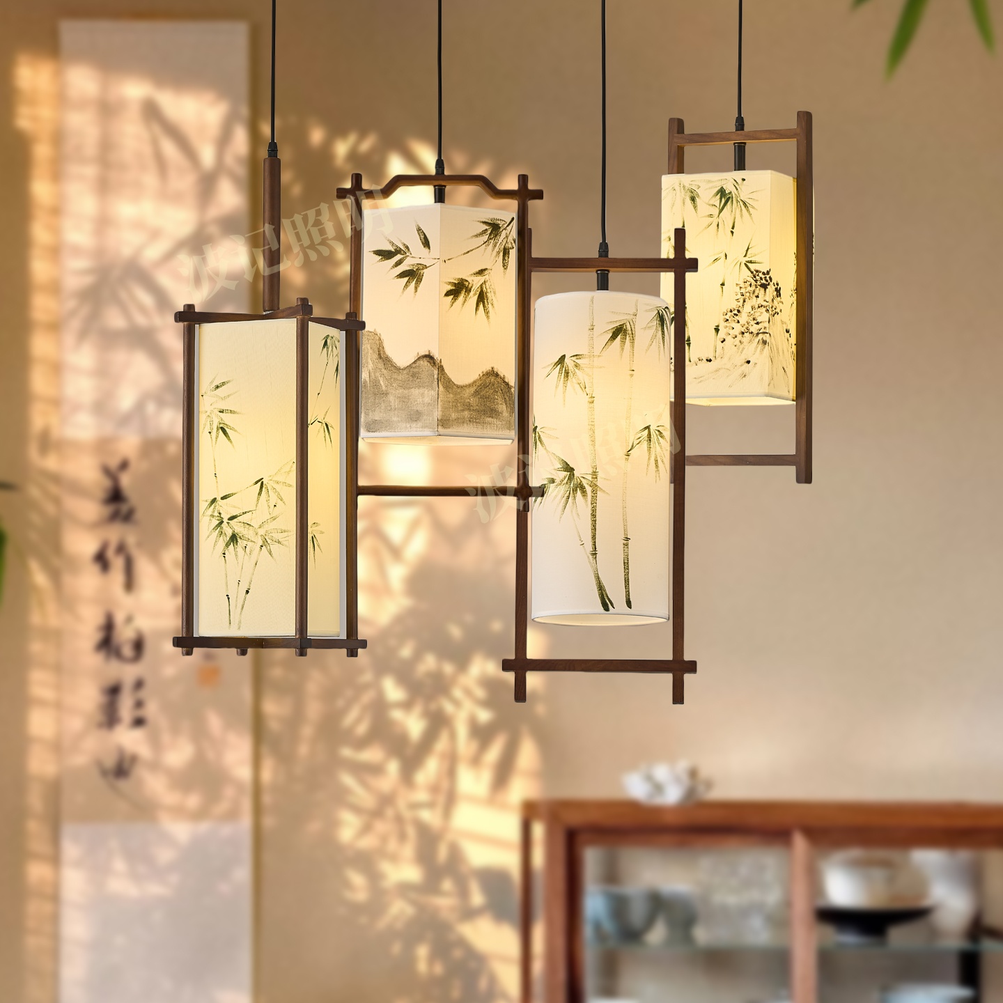 宋代美学古典禅意风造景吊线灯