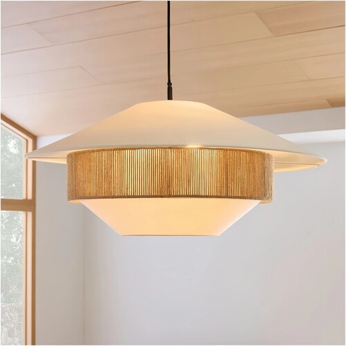 侘寂风餐厅卧室客厅布艺麻绳吊灯