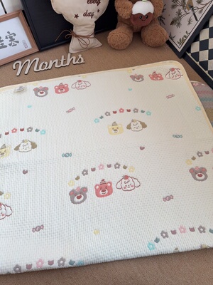 【加厚韩国毯】韩式ins纯棉细纱毯子床盖床单宝宝床单毯子