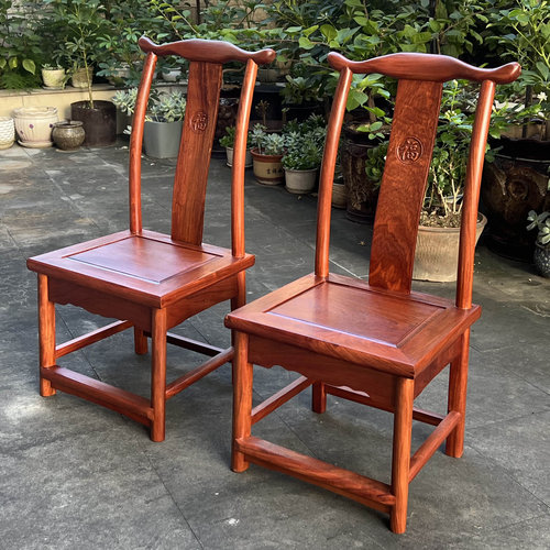 独板正宗缅甸花梨木小官帽椅