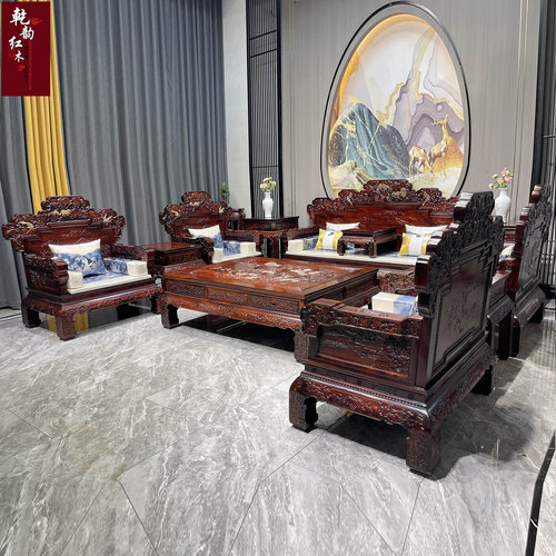 别墅大款印尼黑酸枝硕果累累沙发