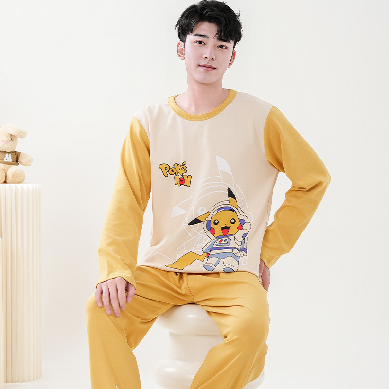 秋季长袖睡衣男卡通套装