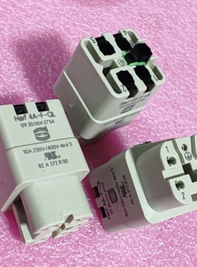 HARTING连接器09200042734母芯HAN-4A-F-QL弹片接线0.5-1.5mm浩亭