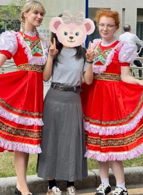 新款俄罗斯民族舞蹈服装女仆装成人舞台开场舞大摆裙演出服蓬蓬裙