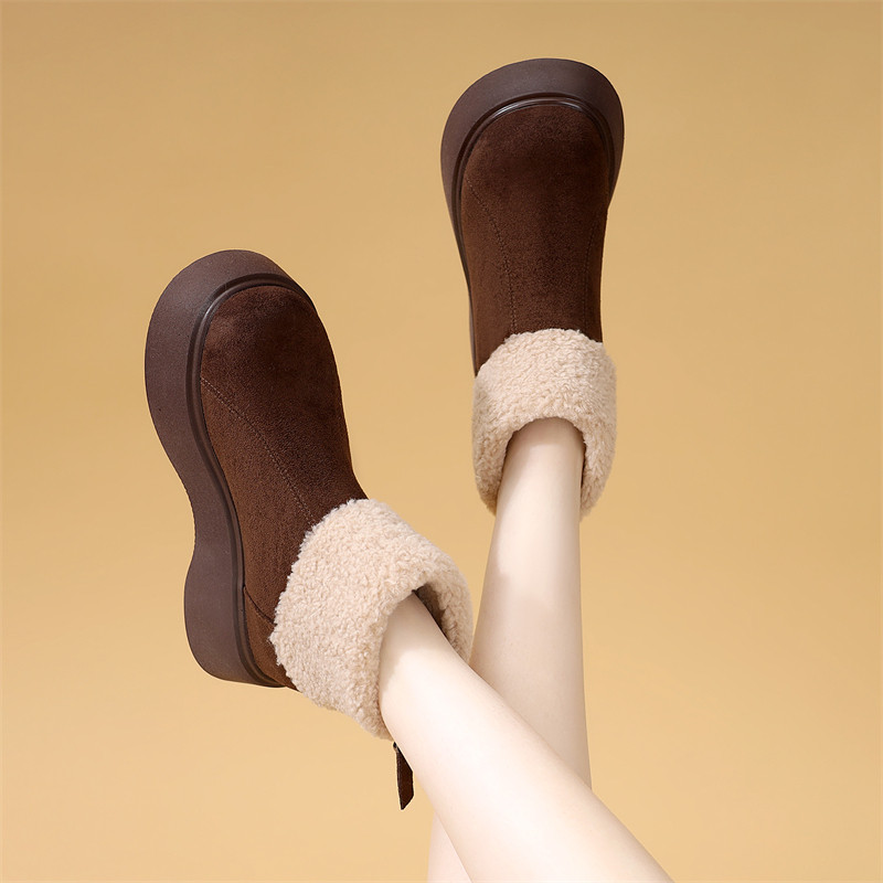 厚底雪地靴女2025新款冬季加绒加厚保暖棉靴防滑轻便百搭显瘦短靴,女鞋,时尚雪地靴,淘宝优惠券,粉丝福利购,淘宝优惠卷