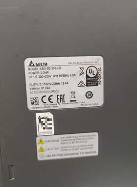 正常台达B2系列伺服驱动器ASDB23023B 3咨询维修