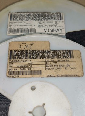 VI(威世) 贴片电容 vj0603a271gxat咨询维修咨询维修