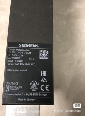 6SL31202TE130AA4西门子驱动模块需要联系议咨询维修