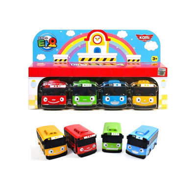 韩国进口太友tayo公交汽车4件套儿童小巴士惯性汽车铁质玩具