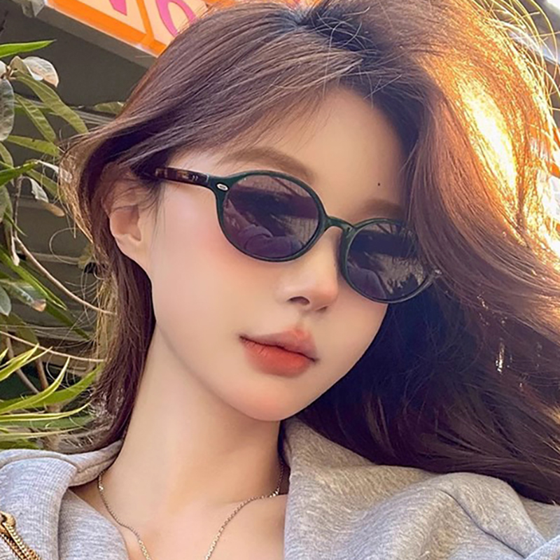 椭圆形书呆子小框墨镜