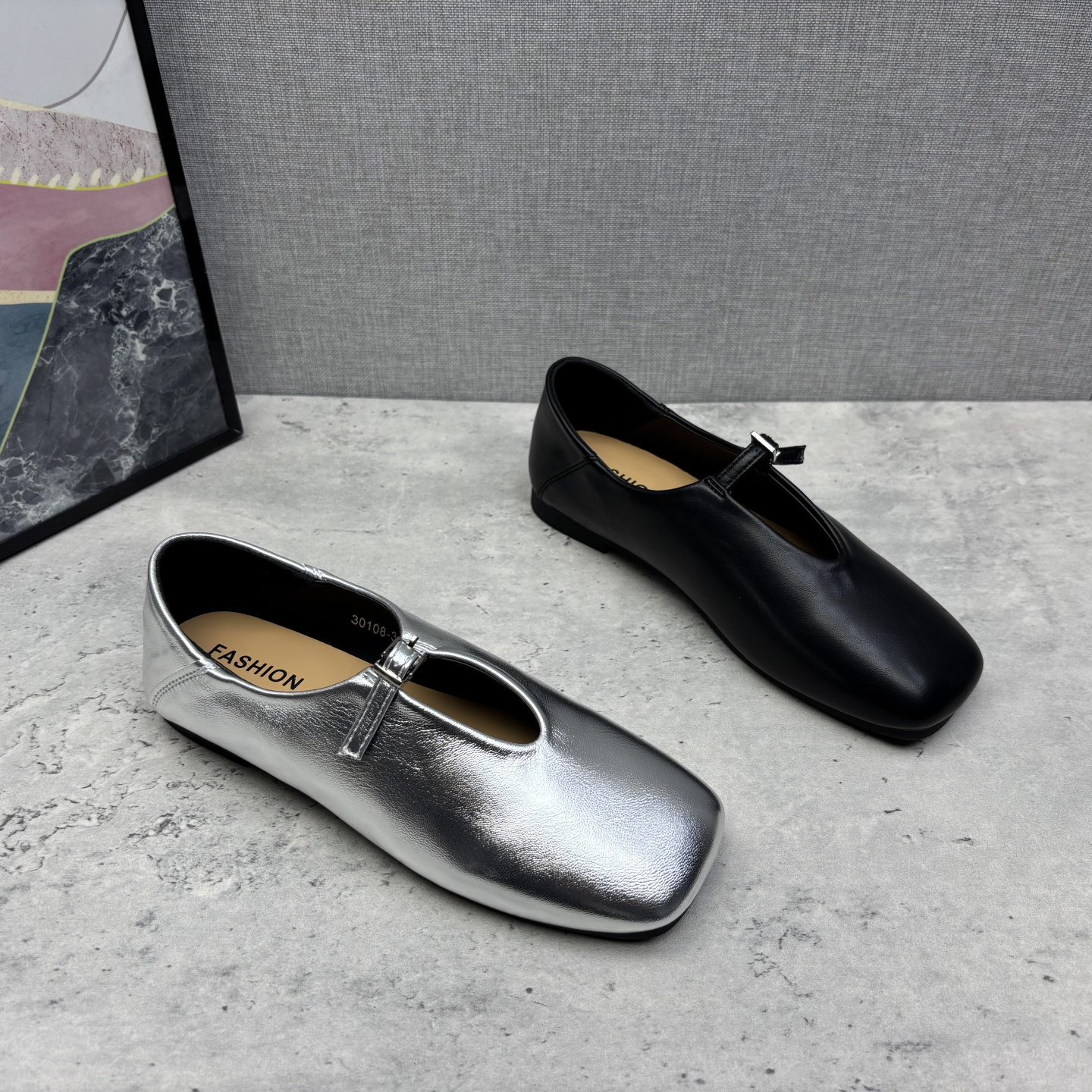 韩系方头玛丽珍鞋女2026春季平底一字扣单鞋百搭小单鞋女款