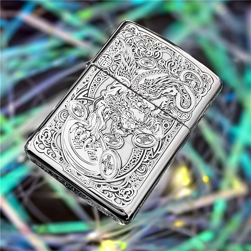 zippo正品打火机 之宝纯银盔甲招财貔貅收藏级防风送男士礼品收藏