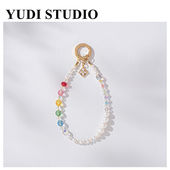 施华洛水晶淡水珍珠手机链华子水晶高级气质手提挂链 钻石星河