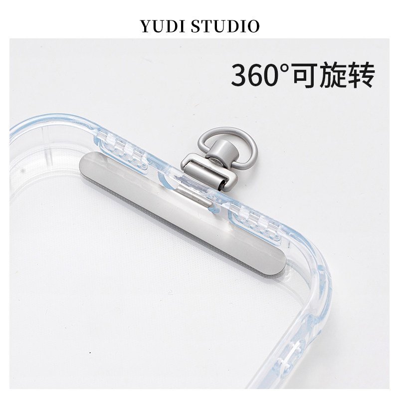 可360度旋转超薄手机挂绳夹片不锈钢高端金属垫片结实卡贴手机壳