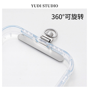可360度旋转超薄手机挂绳夹片不锈钢高端金属垫片结实卡贴手机壳