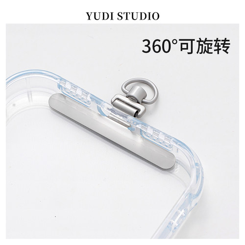 可360度旋转超薄手机挂绳夹片不锈钢高端金属垫片结实卡贴手机壳