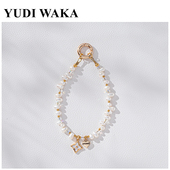 天然淡水珍珠手机链手腕挂饰异形珍珠手提链挂链个性 幸运花瓣