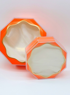 花旗参包装盒橙色八角加厚内胆石斛海参元贝鲍鱼通用礼品盒空盒子