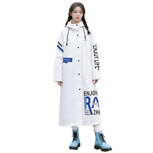 raincoat Moonlight 全身长款 连体雨衣防暴雨雨中白月光White