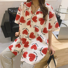 Real shot short sleeve shirt women's loose top retro Xinji top design sense minority shirt