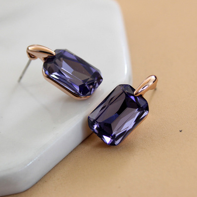 威妮华比拉高级感紫色防过敏耳环