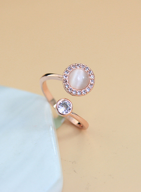 威妮华百搭中指食指女开口戒指