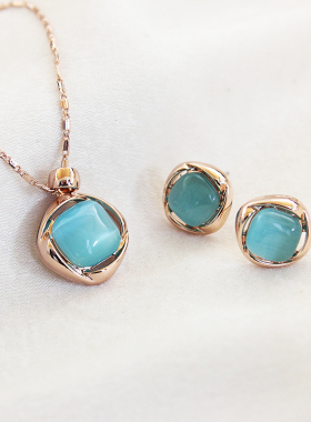 威妮华猫眼石女锁骨链项链