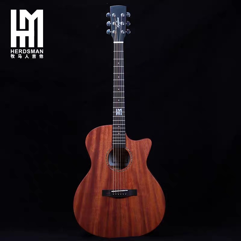 牧马人民谣吉他 HDT-33C 40寸泰勒桶缺角 桃花芯单板