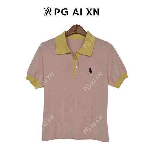 【大潘专属】PGAiXN品归 桑蚕丝羊毛拼色poloT恤 PGXN 2797