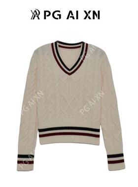 【甜馨专享】PG Ai XN/品归 100%绵羊毛学院风V领羊毛衫PGXN 2962