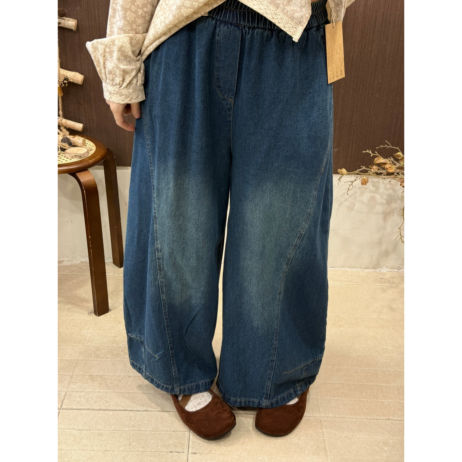 DA.7-早春上新日系复古拼接牛仔阔腿简约显瘦百搭弯刀牛仔裤136、,女装/女士精品,牛仔裤,淘宝优惠券,粉丝福利购,淘宝优惠卷