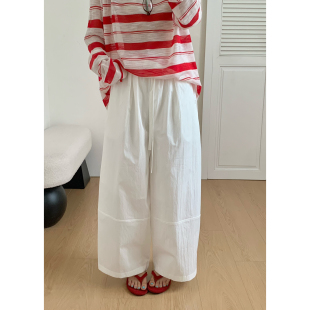 NG-百搭弯刀裤女松弛感慵懒通勤宽松九分休闲裤（含65棉料）18135