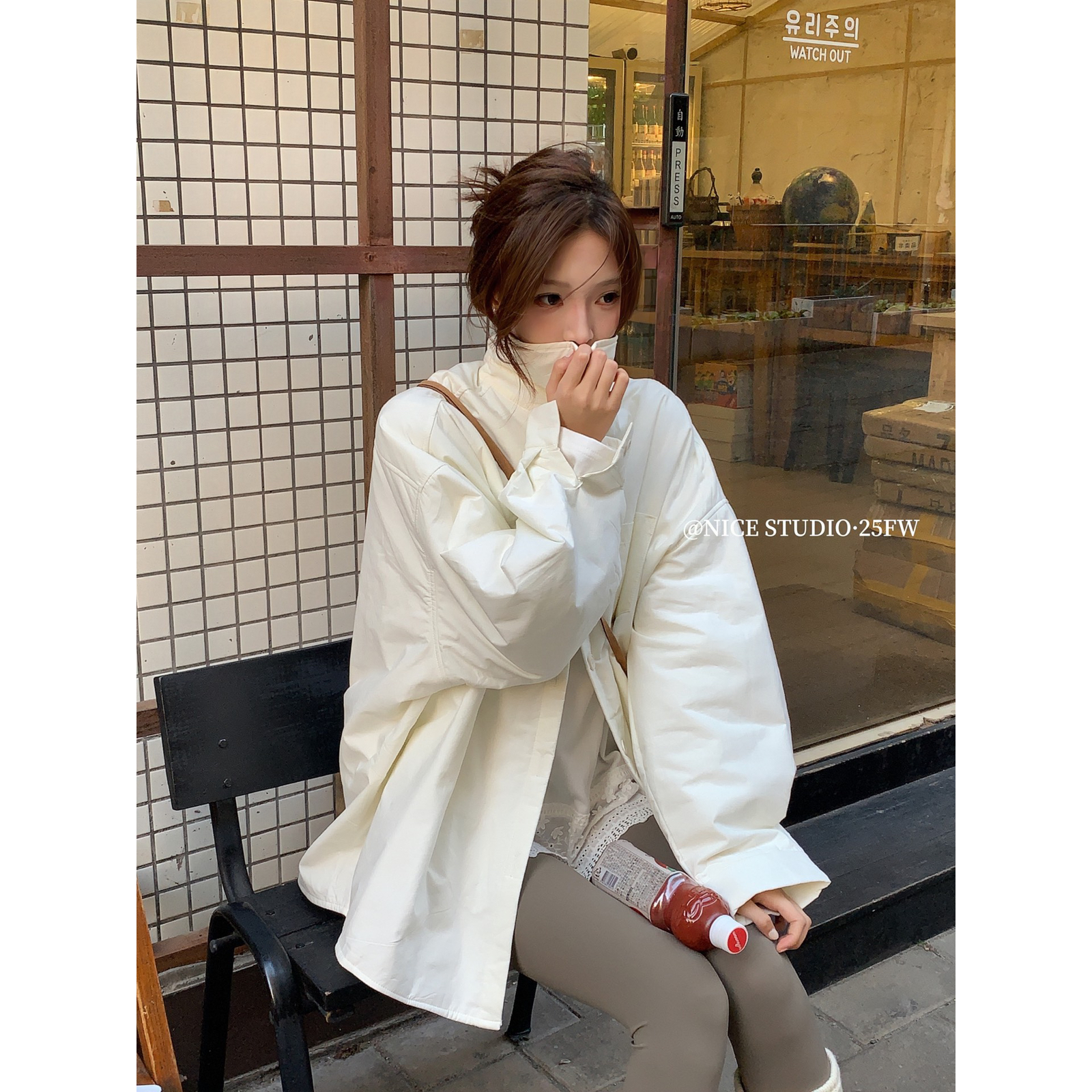 奶思家NICE STUDIO-冬款百搭净版夹棉衬衫外套衬衫w731