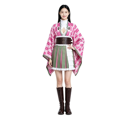 五周年纪念款甘露寺蜜璃cos服鬼灭之刃表演服动漫衣服女装真人