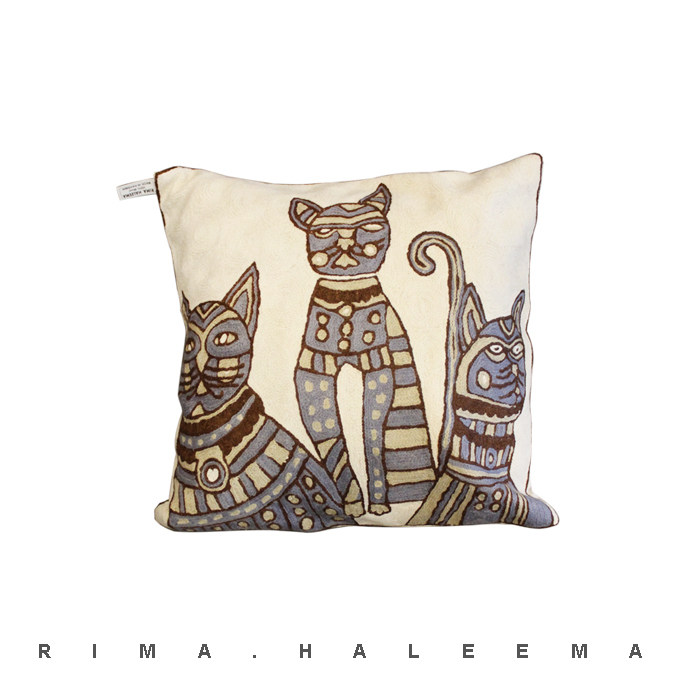 RIMA印度進口手工繡羊毛貓咪方抱枕靠墊靠包套埃及摩洛哥民宿包郵在類目 居家布藝, 靠墊/抱枕中 - 來自Buy2taobao.com提供專業的淘寶代購服務