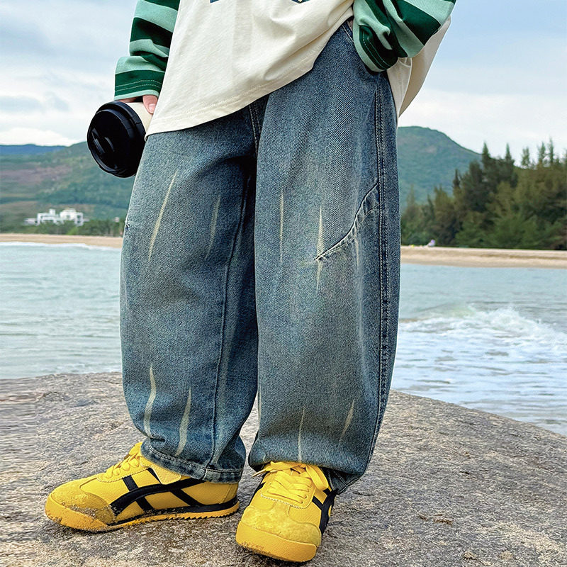 男童牛仔裤26春装儿童裤子休闲透气男孩宽松耐磨长裤休闲110~160